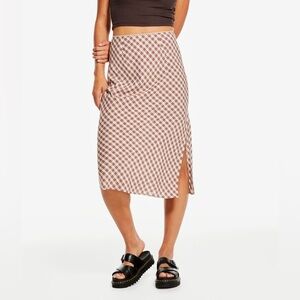 Aéropostale Plaid High-Waisted Slip Midi Skirt - Size Large
